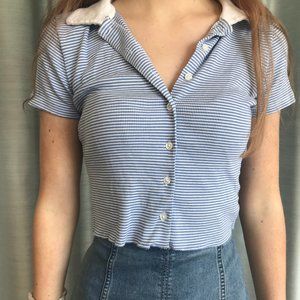 Brandy Melville Caroline Top Blue Striped